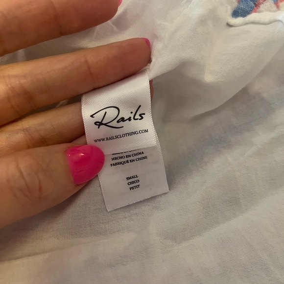 Rails Sandy Linen Tahiti Striped Ruffled Sundress- Small - Picture 7 of 7